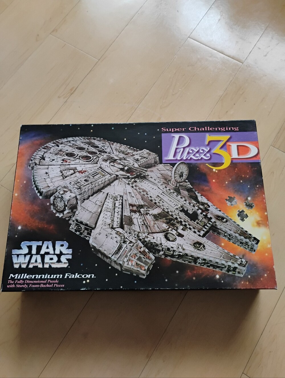 Vintage Star Wars Puzz3D Millennium Falcon 1995 New Sealed Puzzle Open Box